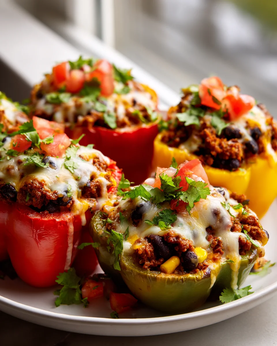 Beef Chili Taco Stuffed Peppers: Flavorful & Fun Dinner!