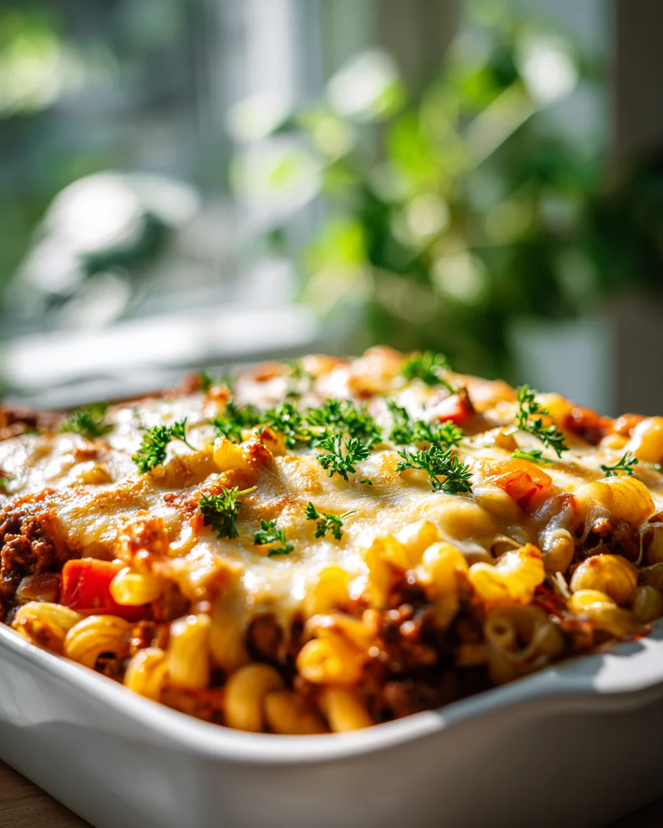 Easy Cheesy Baked Beef Goulash Casserole for Dinner