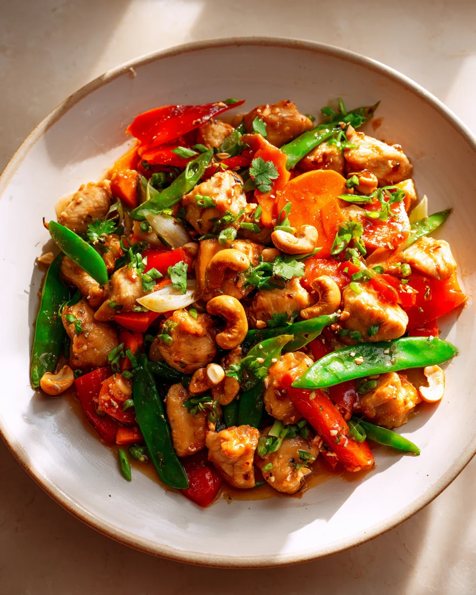 Quick & Easy Cashew Chicken Stir Fry with Crisp Veggies
