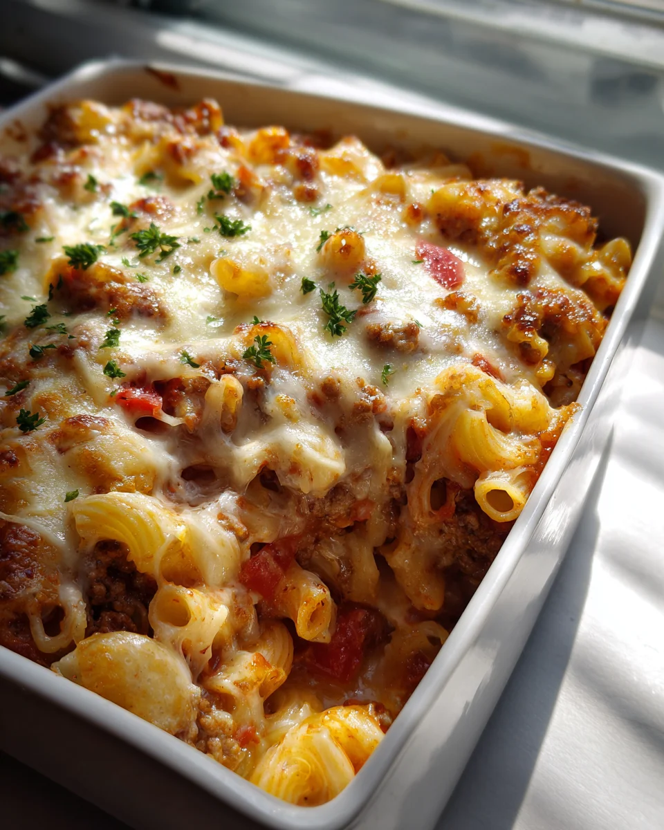 Easy Cheesy Baked Beef Goulash Casserole for Dinner