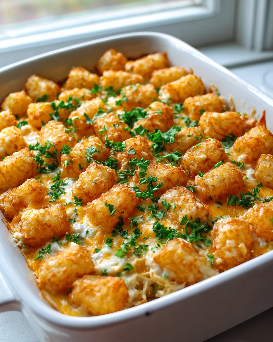 Cheddar Ranch Chicken Tater Tot Bake: Your New Family Favorite!