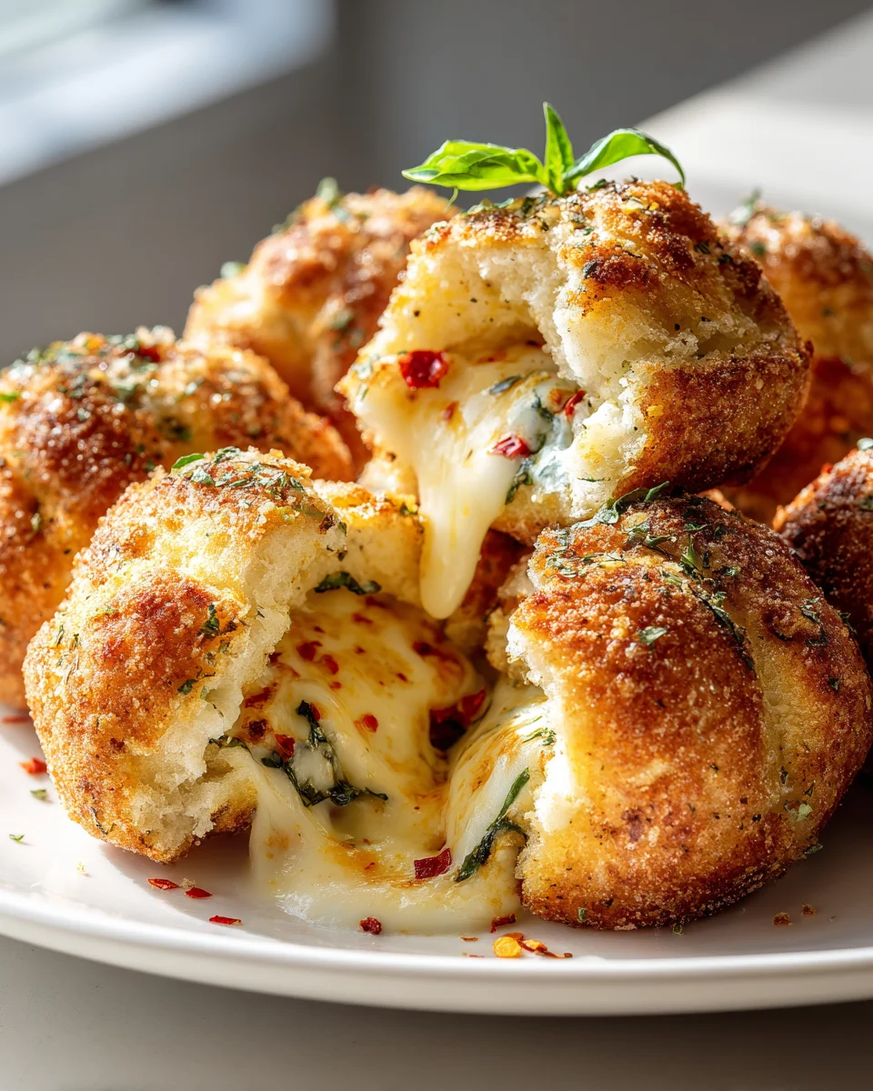 Stuffed Mozzarella Cheese Bread Bombs: Irresistible Snack Delight