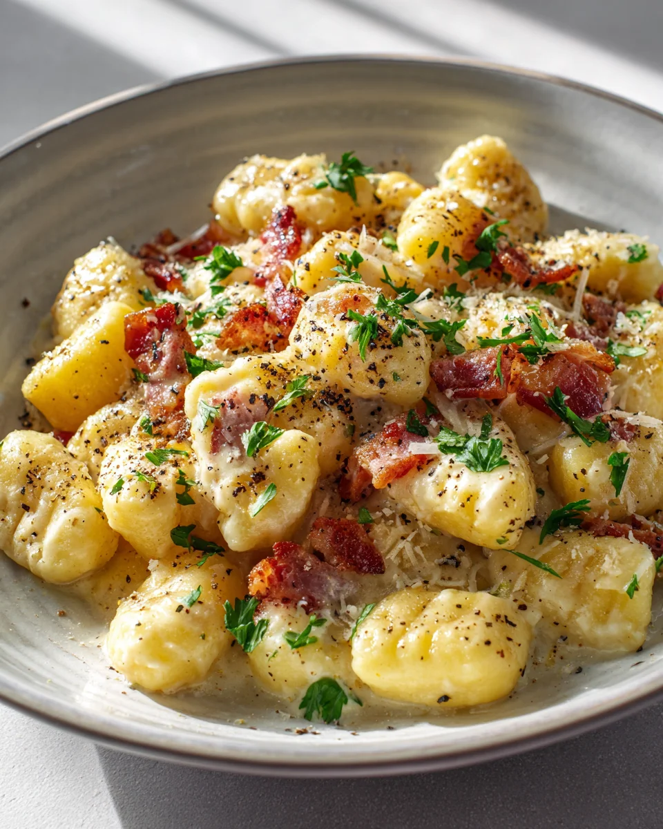 Creamy Beef Carbonara with Gnocchi: An Easy Recipe