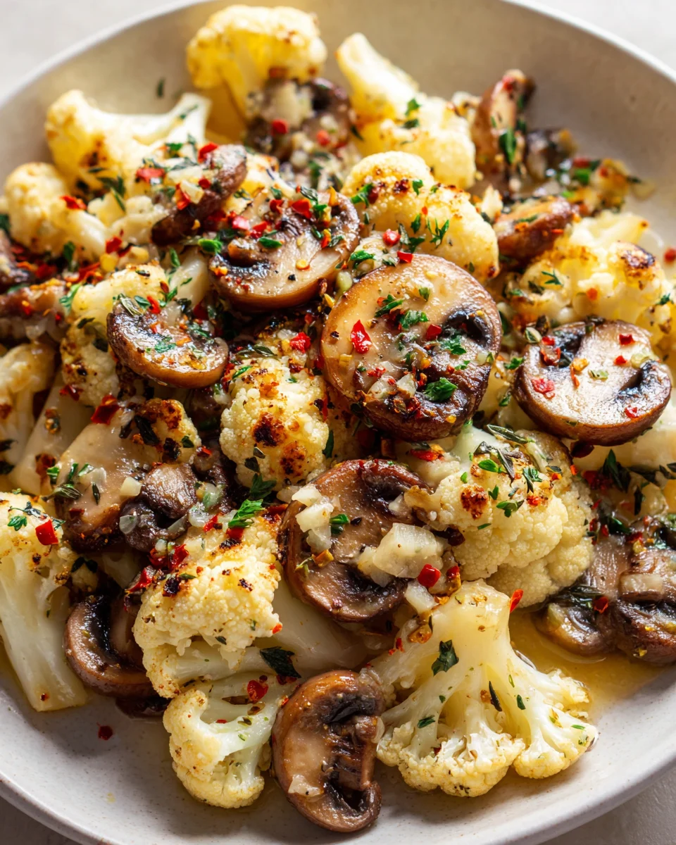Garlic Mushroom Cauliflower Skillet: Easy & Healthy Dinner