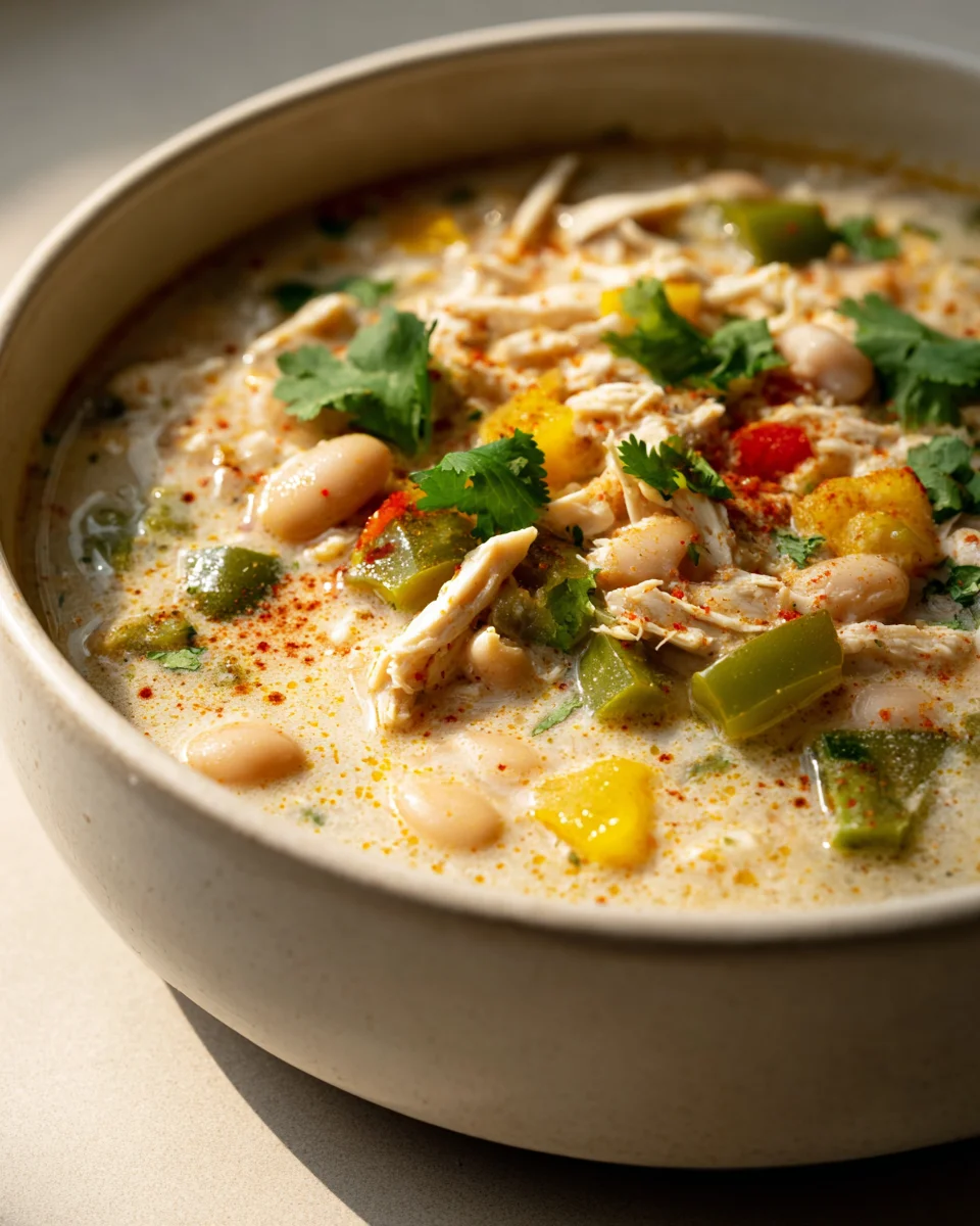 Spicy Cajun White Chicken Chili – Easy, Creamy & Delicious!