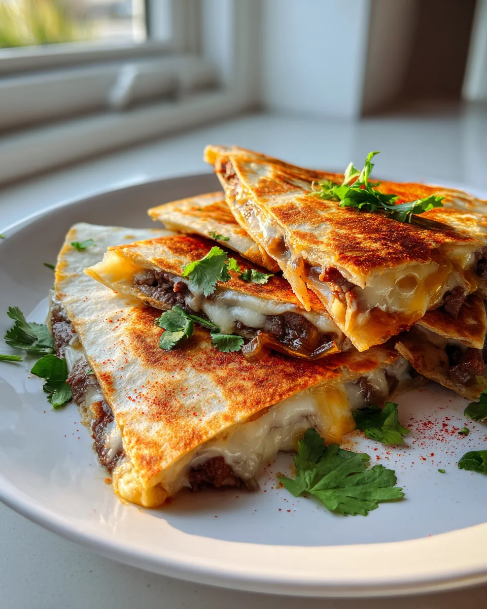 Delicious Steak & Caramelized Onion Quesadillas Recipe