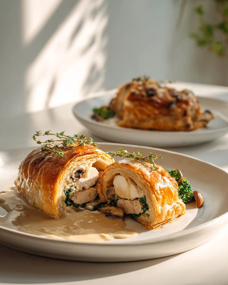 Decadent Chicken Wellington with Dijon Cream Sauce