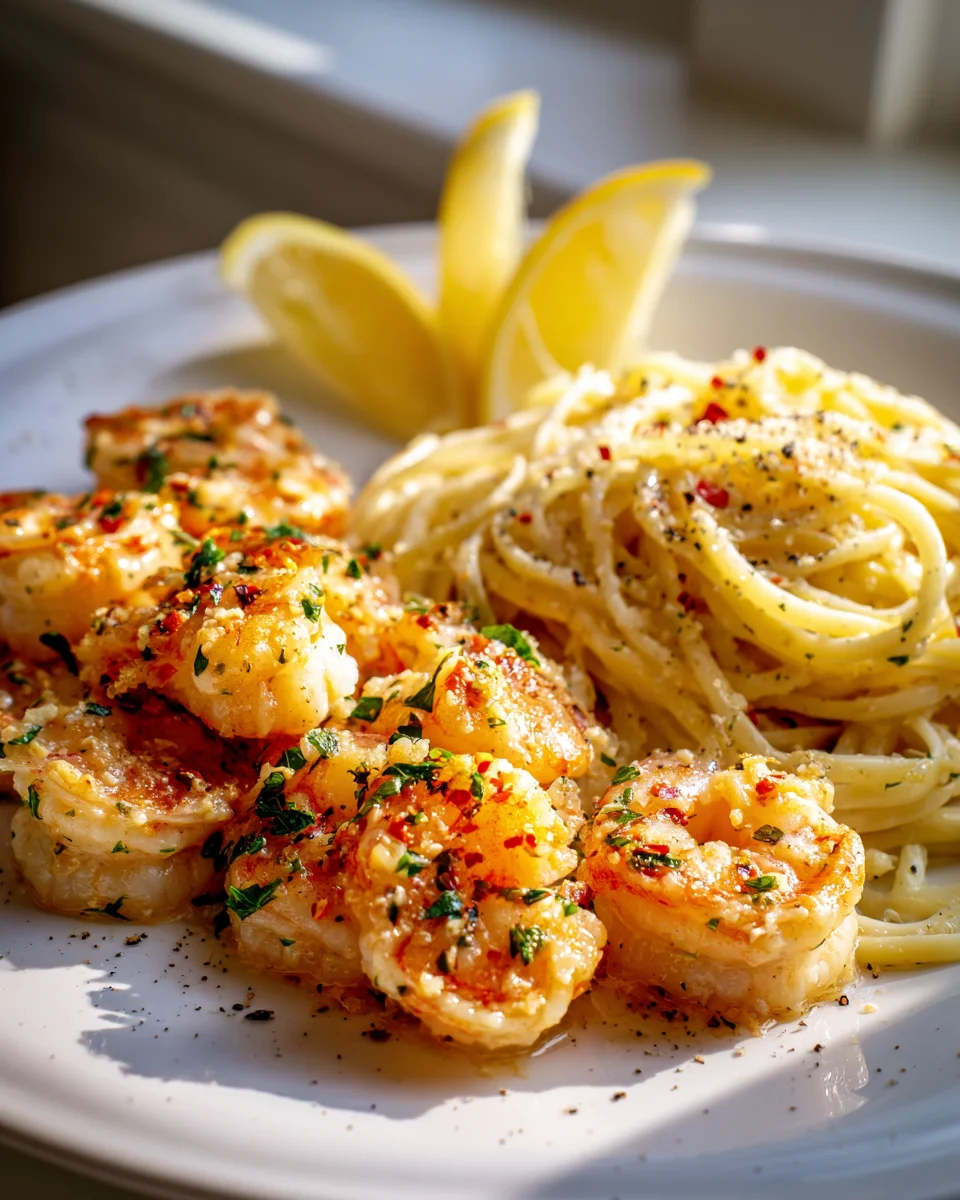 Garlic Butter Shrimp Scampi with Zesty Lemon Pasta