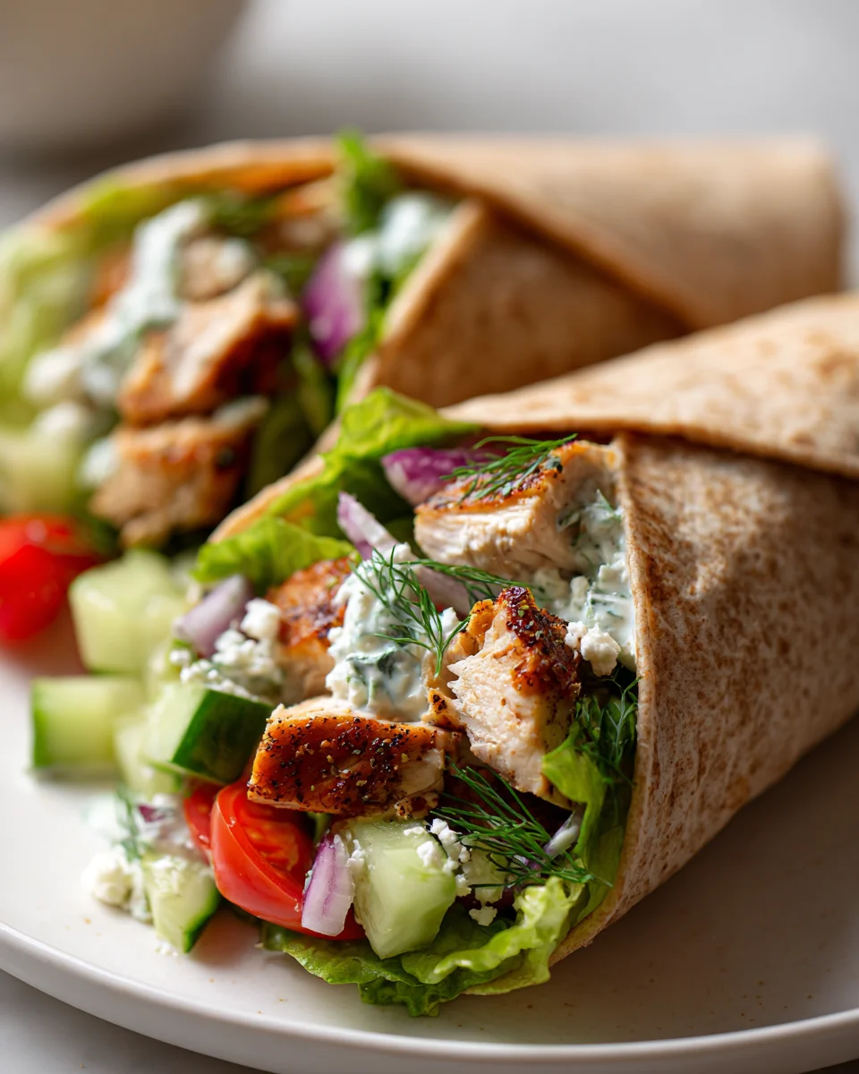Delicious Greek Chicken Wraps: Easy Tender Salad Recipe