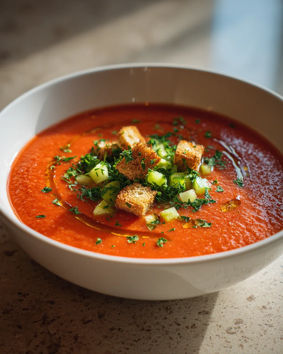 Refreshing Gazpacho Recipe with Fresh Tomatoes and Peppers