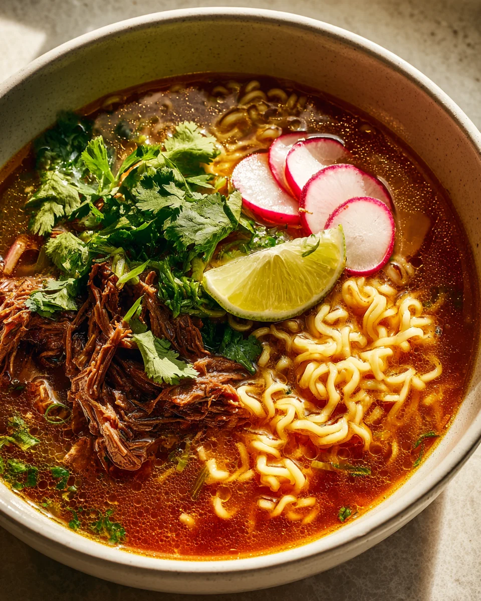 Birria Ramen Recipe: Shredded Beef & Rich Flavorful Broth