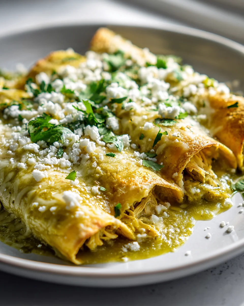Delicious Green Chile Chicken Enchiladas - Must Try!