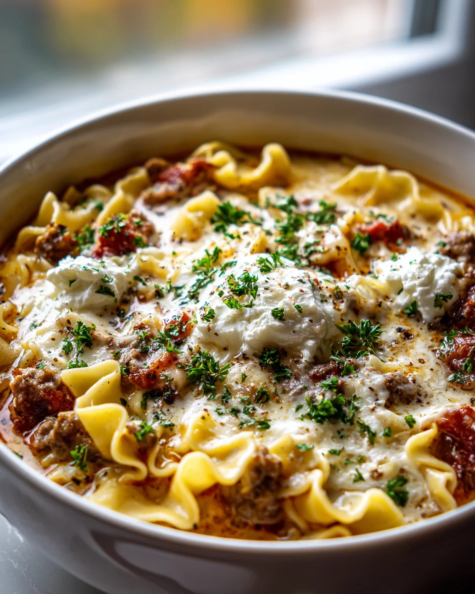 Alfredo Lasagna Soup: Creamy, Cheesy & Easy Recipe!