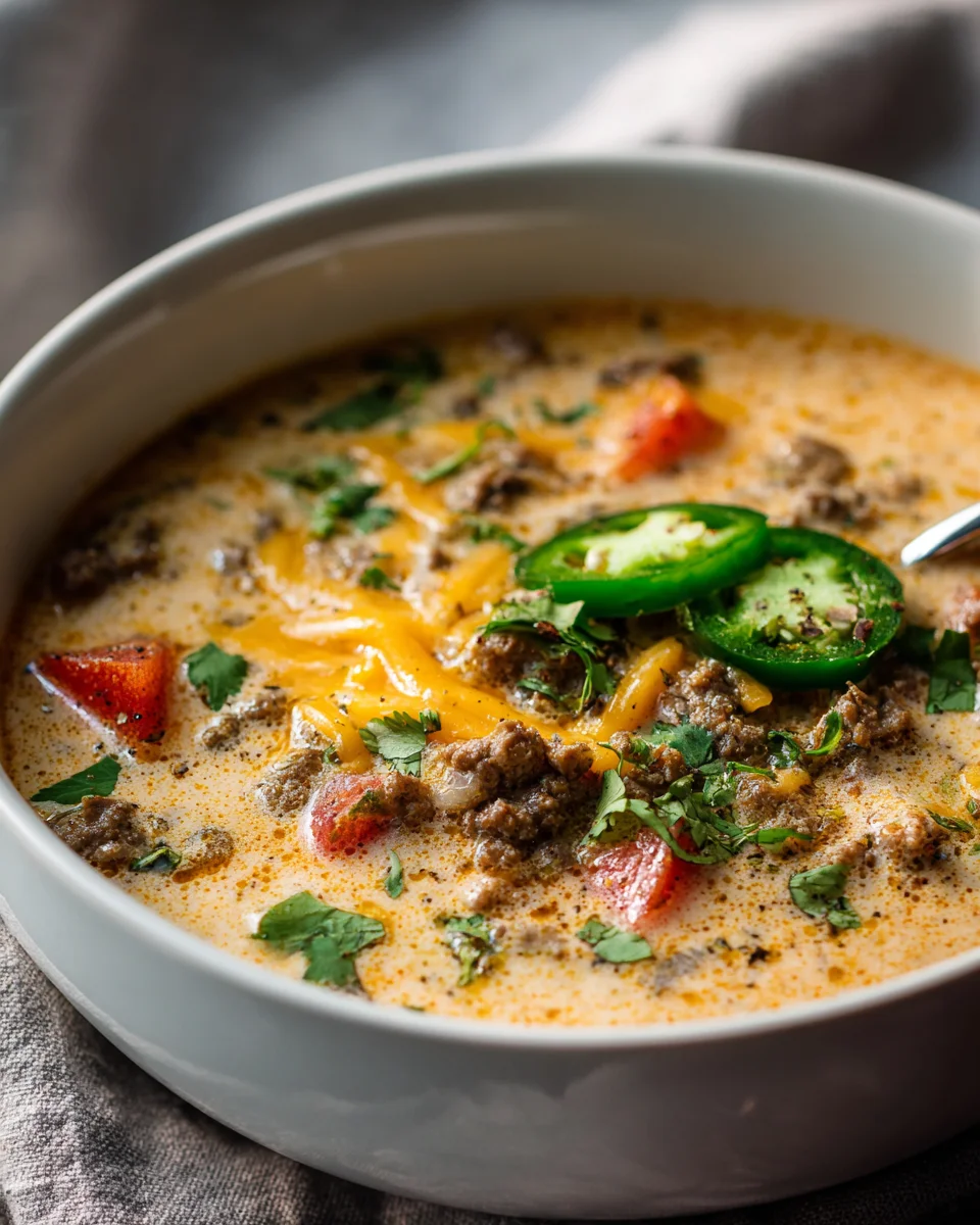 Spicy Jalapeño Cheeseburger Soup: Bold Flavor Twist Recipe