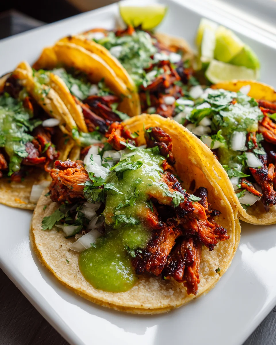 Tender Beef Pastor Tacos with Tangy Homemade Salsa Verde