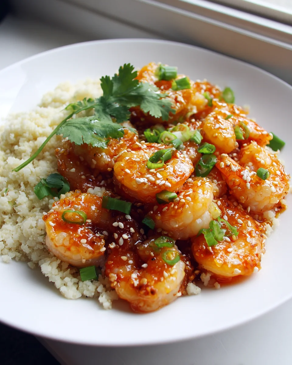 Honey Garlic Shrimp & Cauliflower Rice - Quick, Healthy Meal!