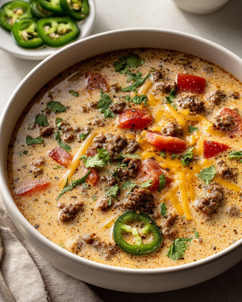 Spicy Jalapeño Cheeseburger Soup: Bold Flavor Twist Recipe