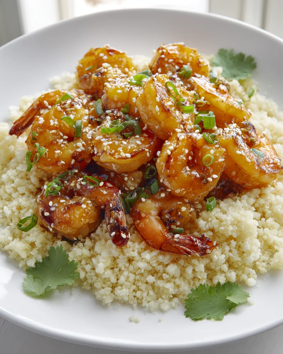 Honey Garlic Shrimp & Cauliflower Rice - Quick, Healthy Meal!