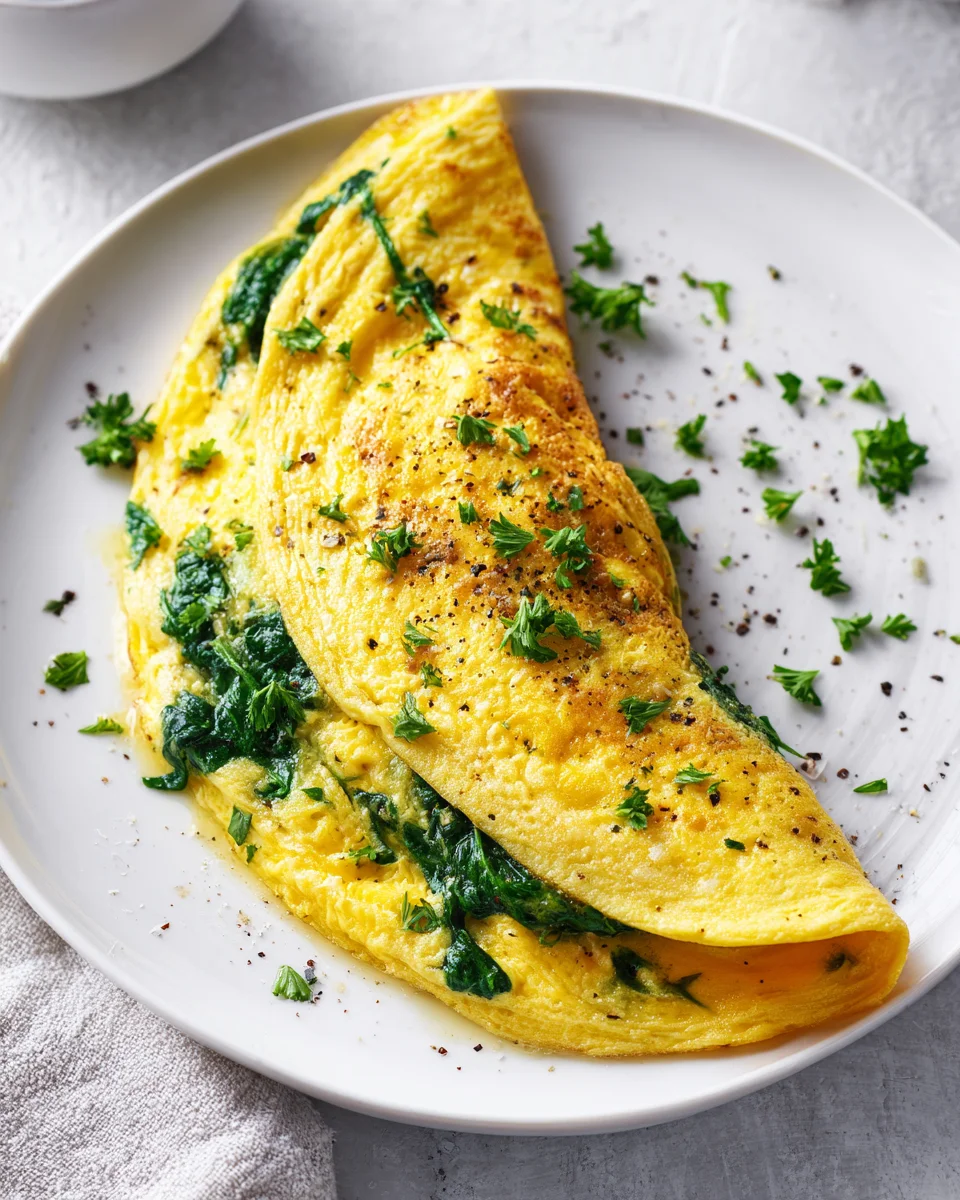 Delicious Spinach and Cheese Breakfast Omelette Recipe