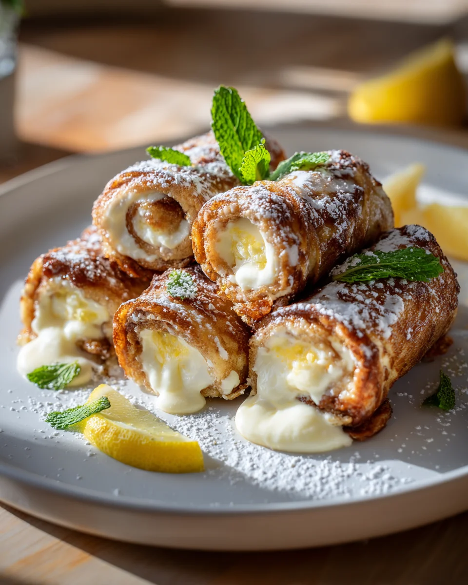 Decadent Lemon Mascarpone Stuffed French Toast Roll Ups