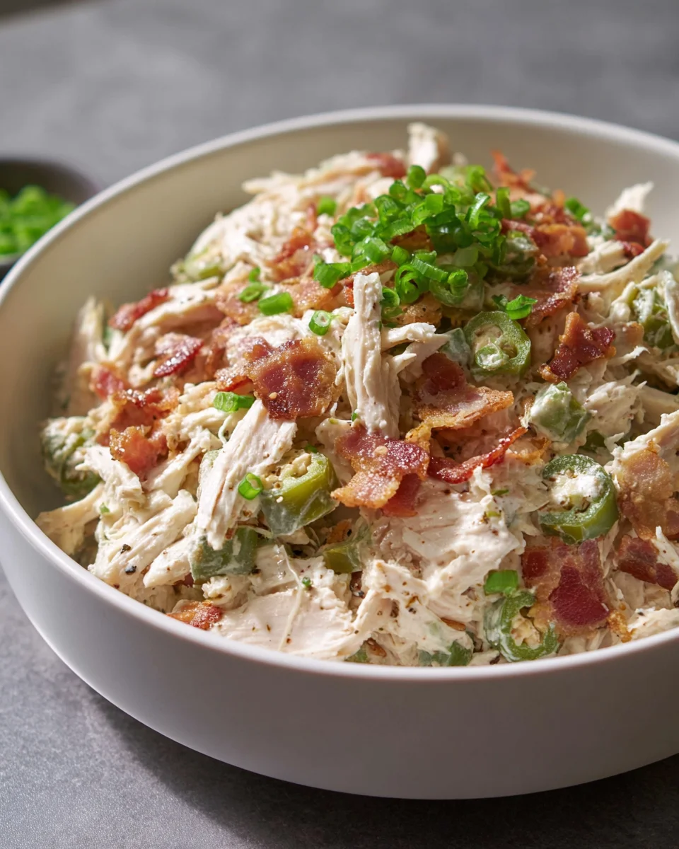 Easy Jalapeno Popper Chicken Salad - Spicy & Creamy!