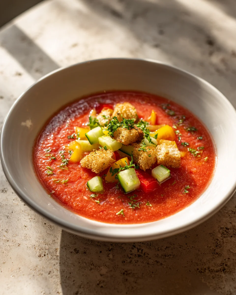 Refreshing Gazpacho Recipe with Fresh Tomatoes and Peppers