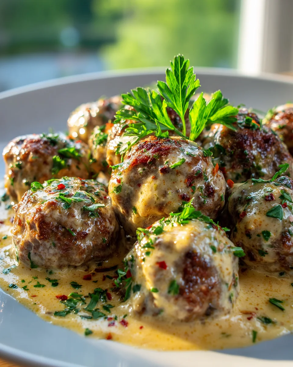 Savory Mississippi Beef Meatballs with Garlic Butter Sauce