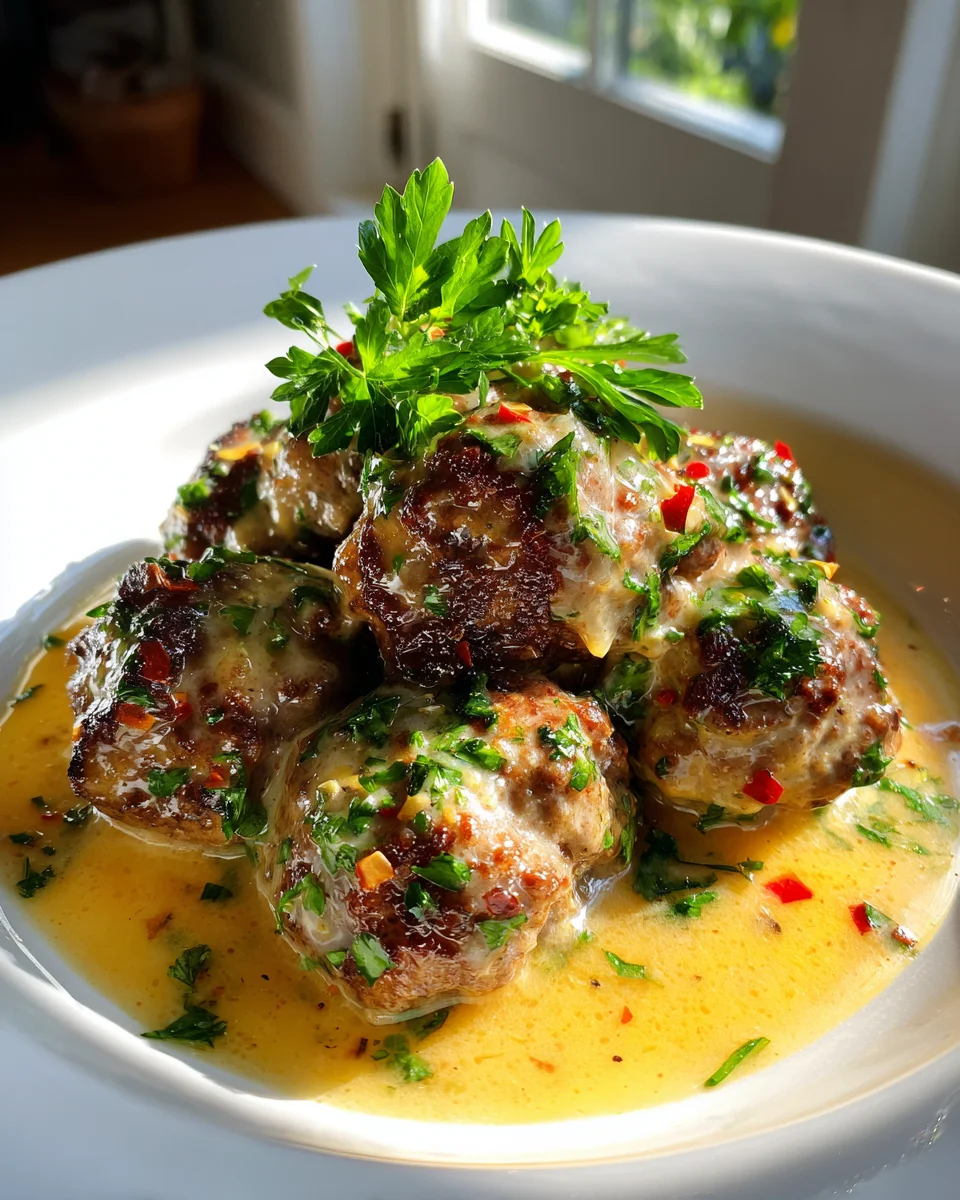 Savory Mississippi Beef Meatballs with Garlic Butter Sauce