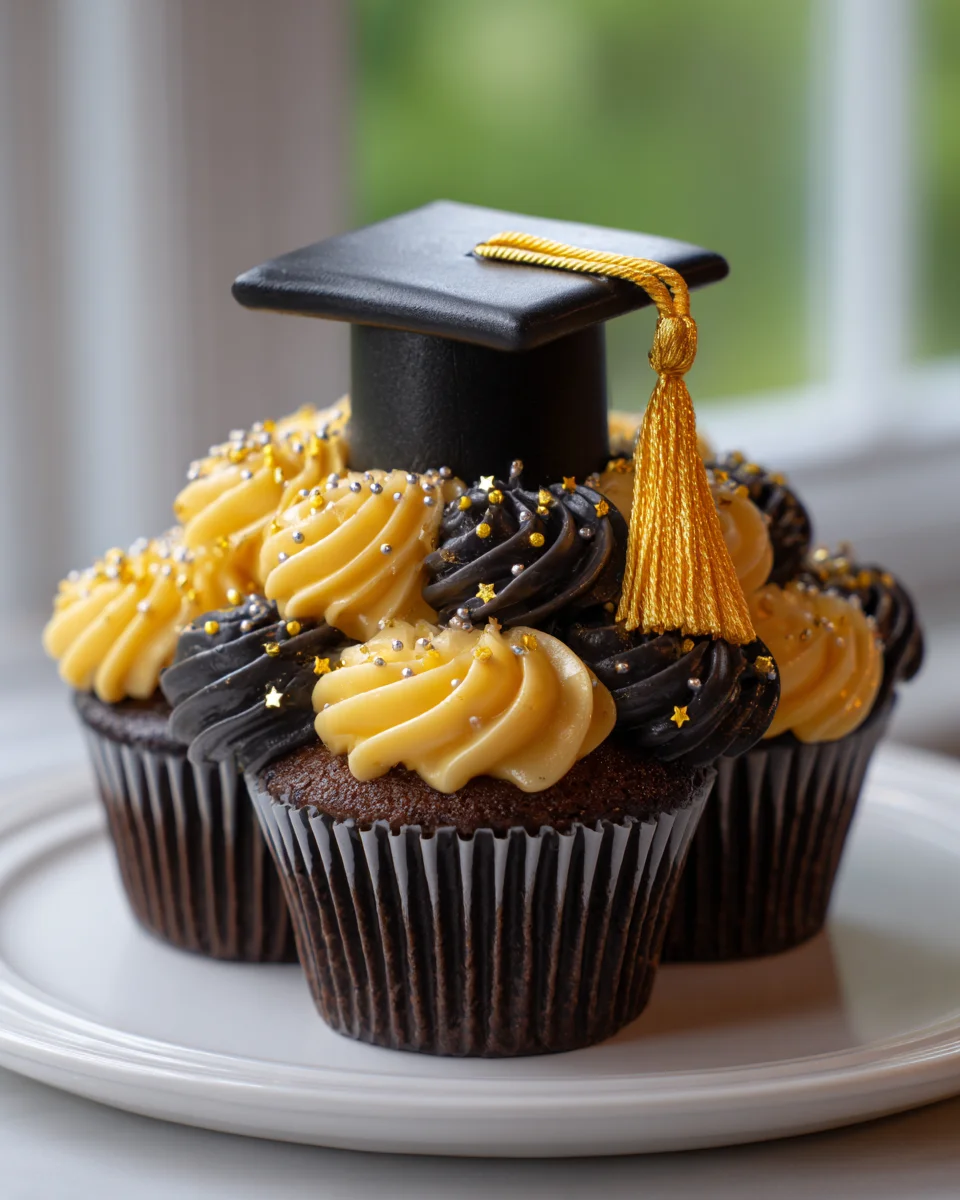Celebrate with a Pull Apart Graduation Cap Cupcake Cake!
