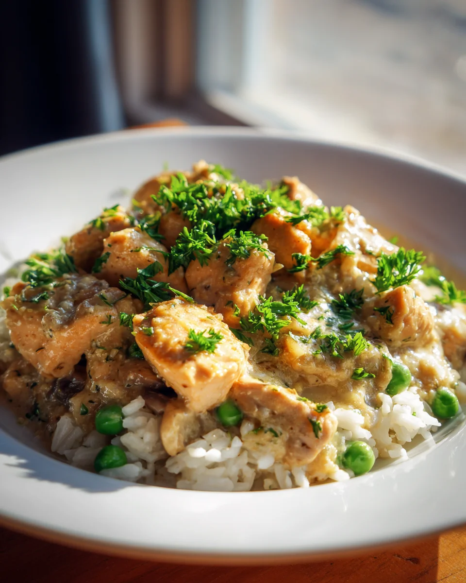 Creamy Smothered Chicken & Rice: Easy Dinner Recipe