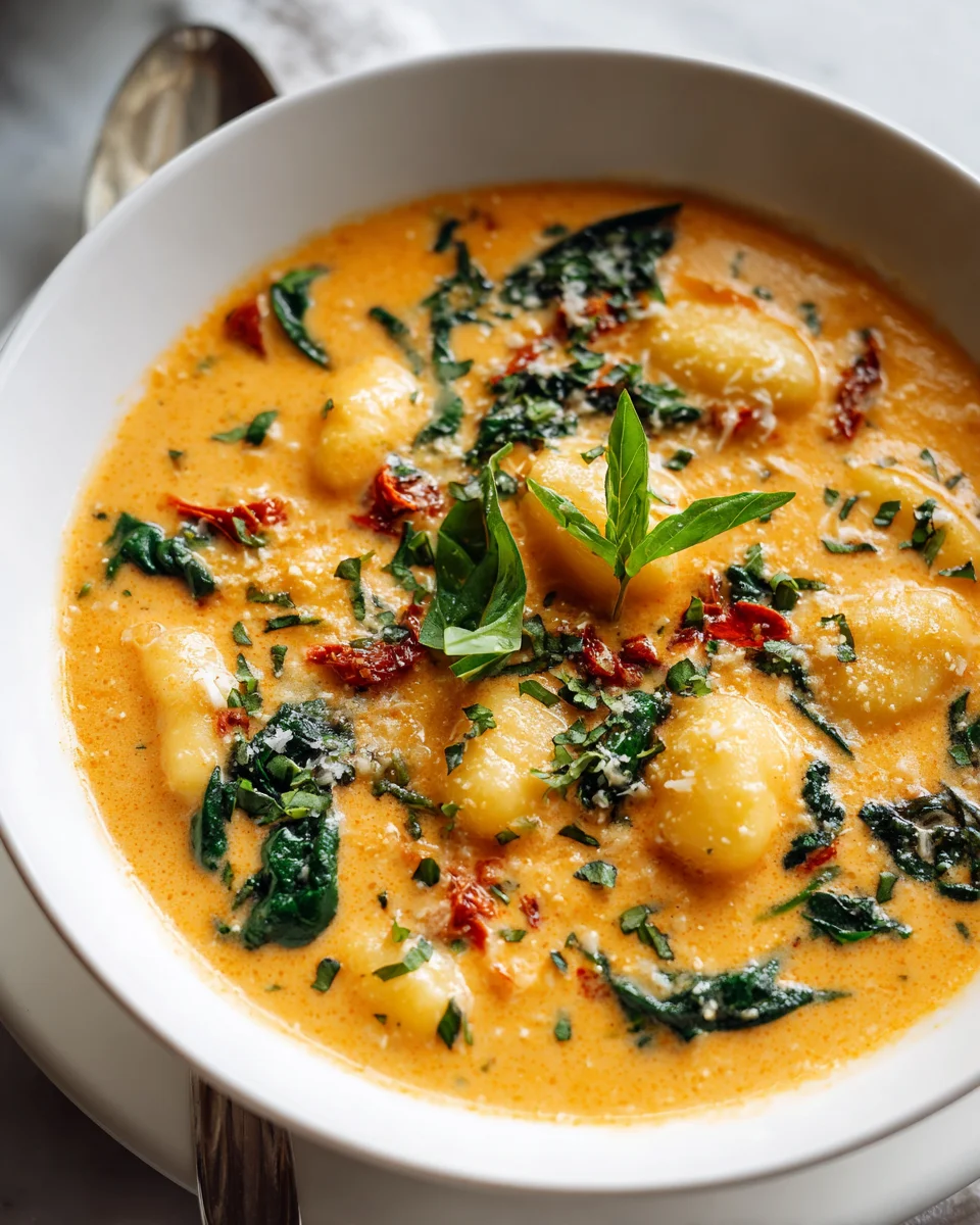 Delicious Vegetarian Sun Dried Tomato Gnocchi Soup Recipe