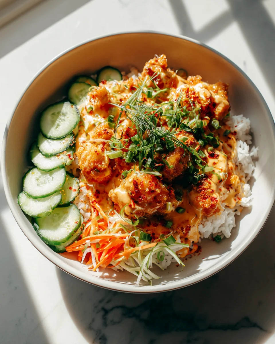 Crispy Bang Bang Chicken Rice Bowl – Quick & Delicious