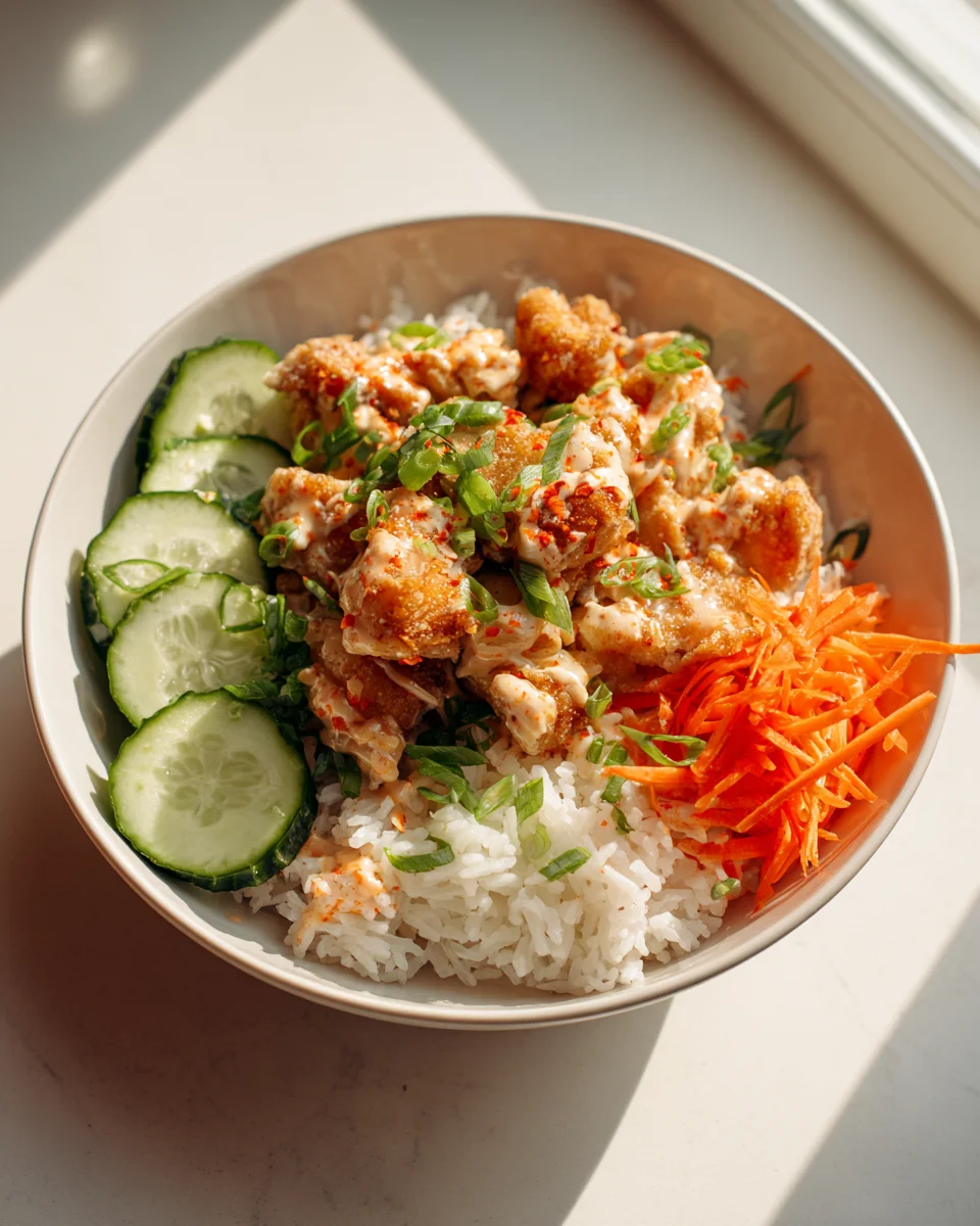 Crispy Bang Bang Chicken Rice Bowl – Quick & Delicious