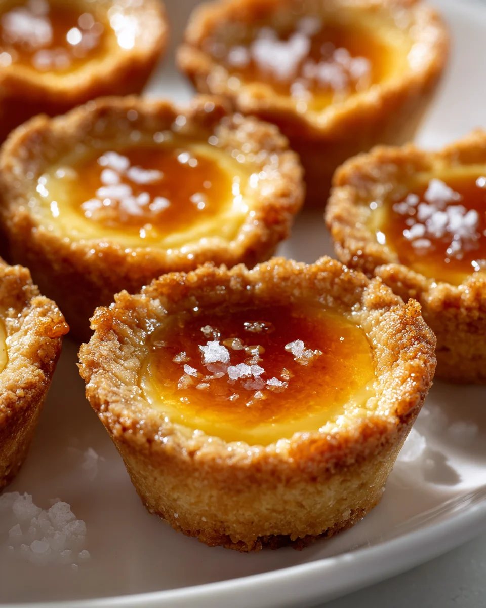 Decadent Crème Brûlée Cookie Cups with Caramel Drizzle