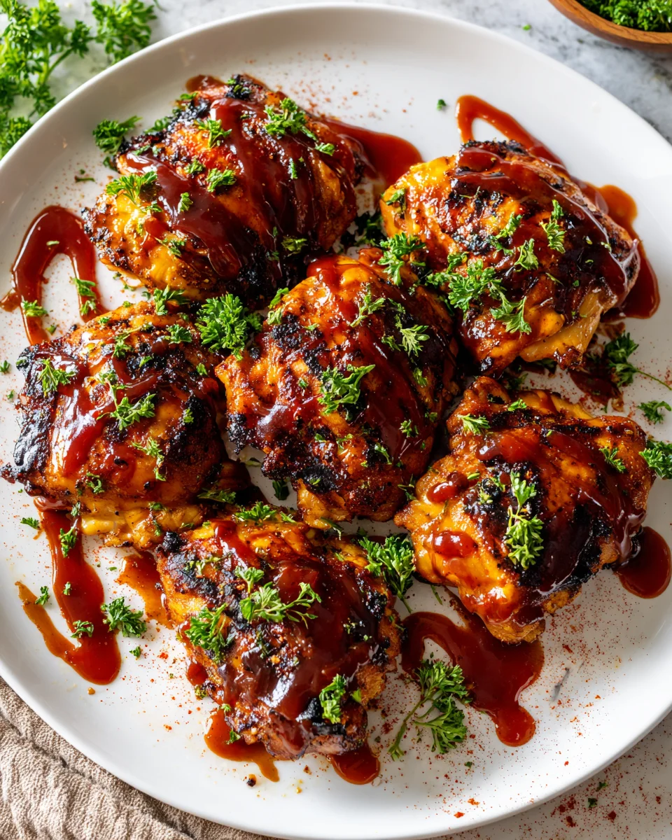 Juicy Caramelized BBQ Chicken Thighs: Easy Oven Recipe