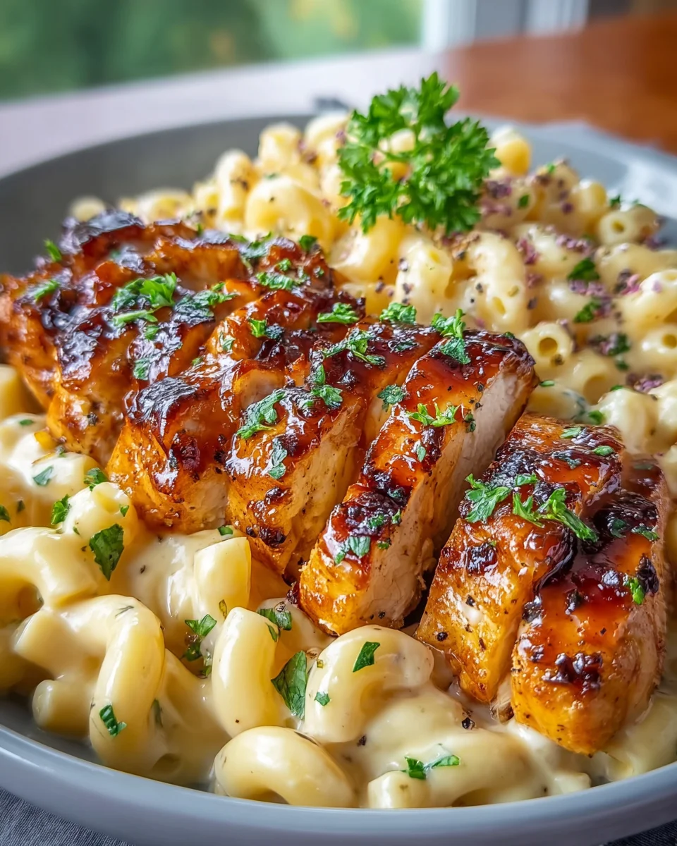 Easy Honey Pepper Chicken with Creamy Mac and Cheese Recipe