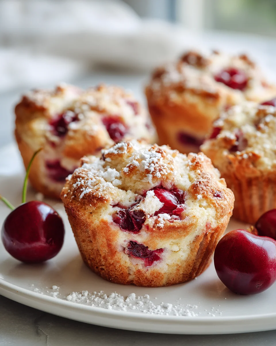 Decadent Cherry Cheesecake Cobbler Muffins Recipe