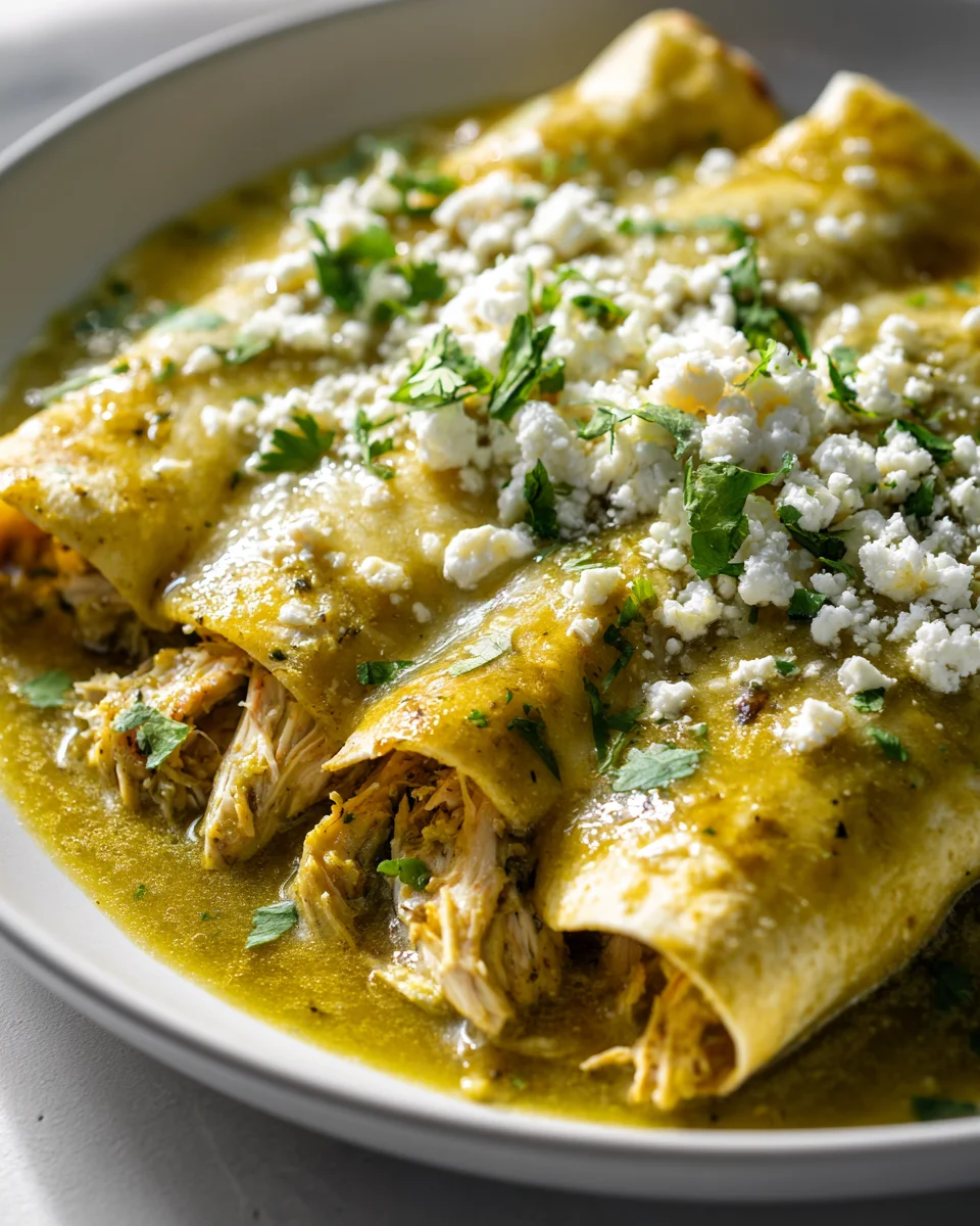 Delicious Green Chile Chicken Enchiladas - Must Try!