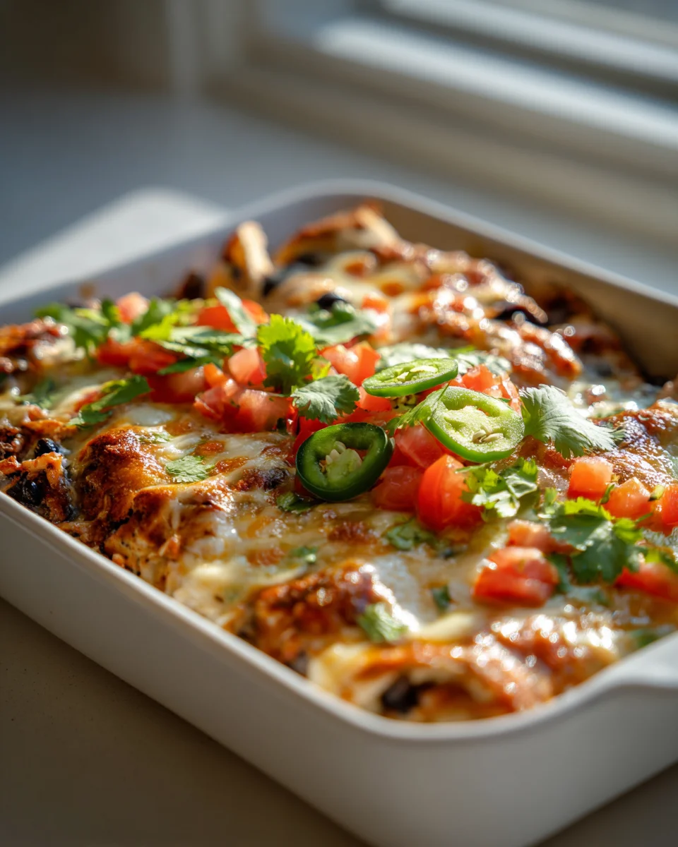 Delicious Chicken and Black Bean Enchilada Casserole Recipe