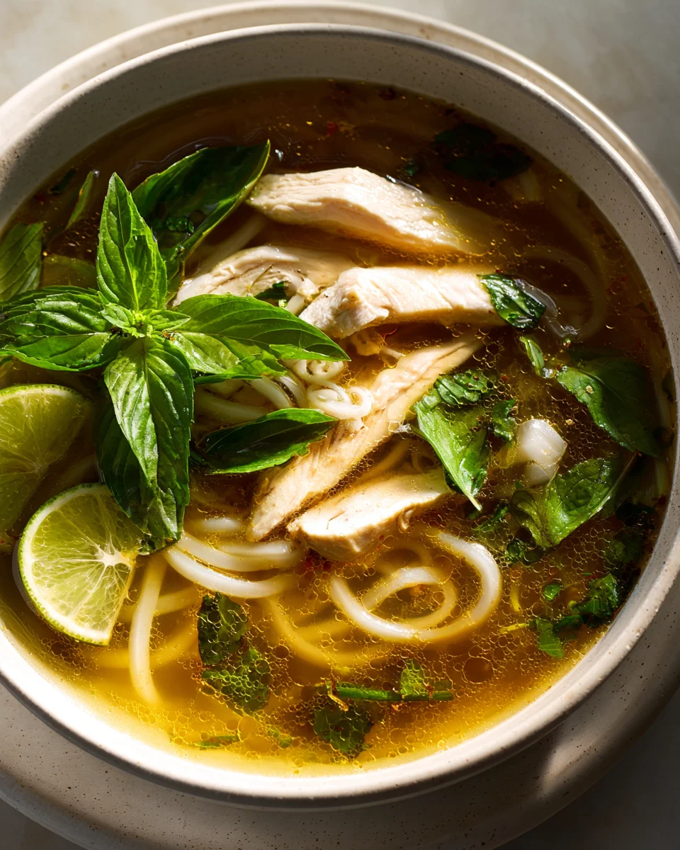 Lemongrass Chicken Pho Recipe with Fresh Herbs & Flavor