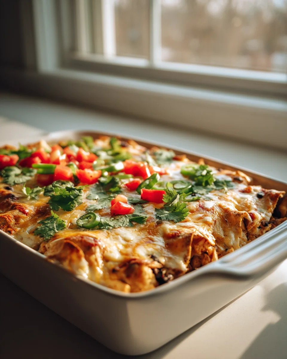 Delicious Chicken and Black Bean Enchilada Casserole Recipe