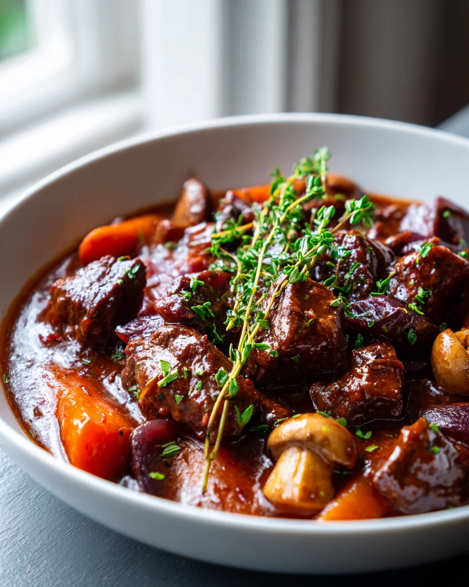 Hearty Beef Bourguignon with Grape Sauce