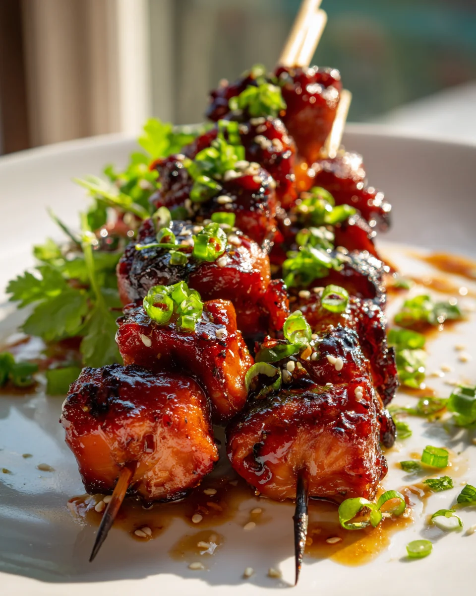Sweet and Savory Char Siu Chicken Skewers