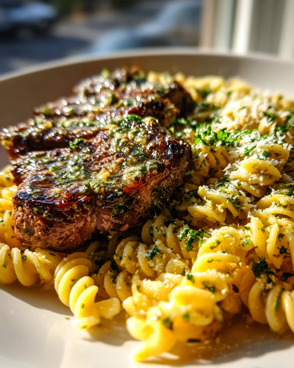 Garlic Herb Butter Steak with Rotini: A Flavorful Delight