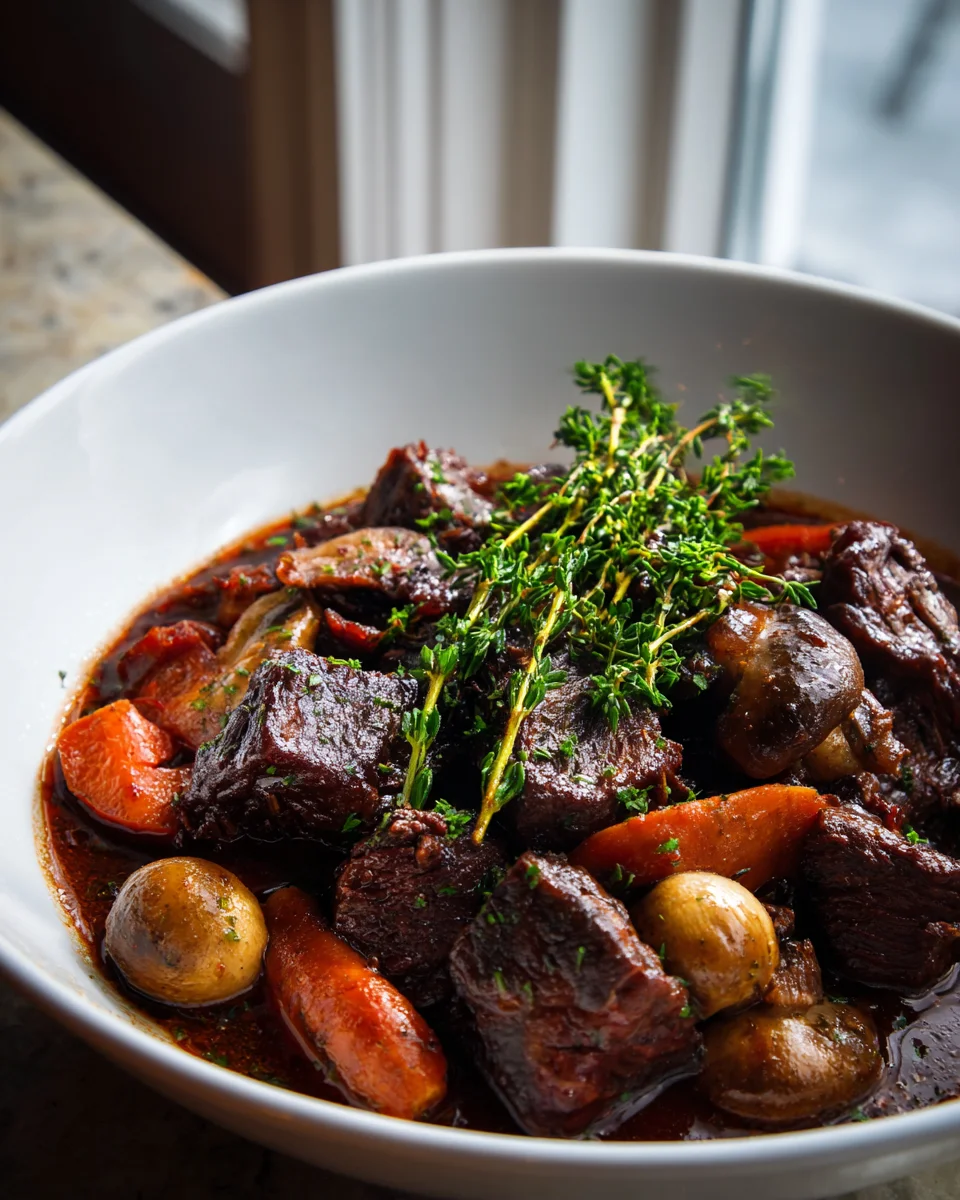 Hearty Beef Bourguignon with Grape Sauce