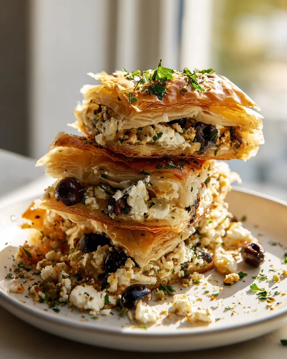 Mediterranean Olive and Feta Puff Pastry Stacks Recipe