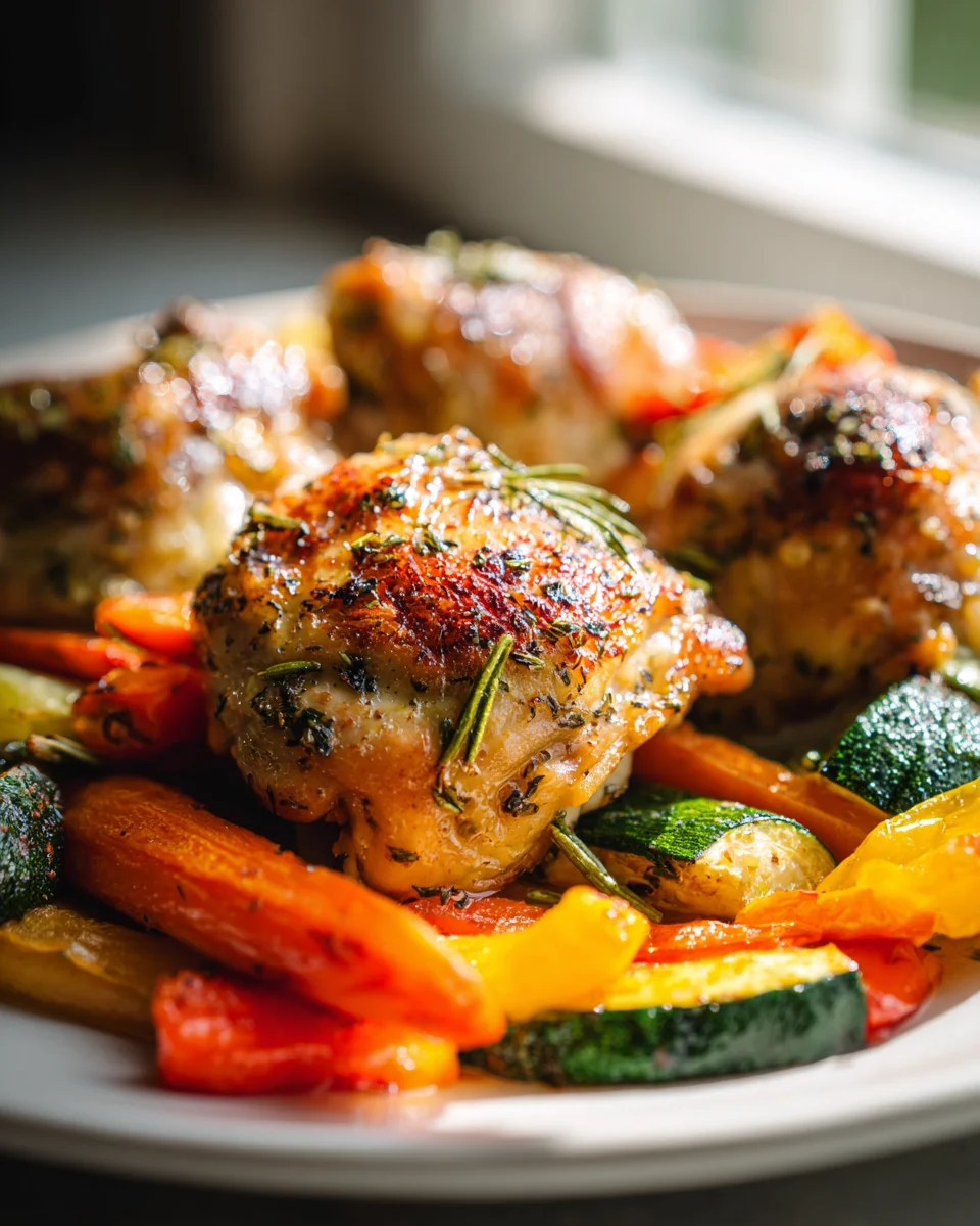 Garlic Herb Chicken Sheet Pan Dinner with Roasted Vegetables
