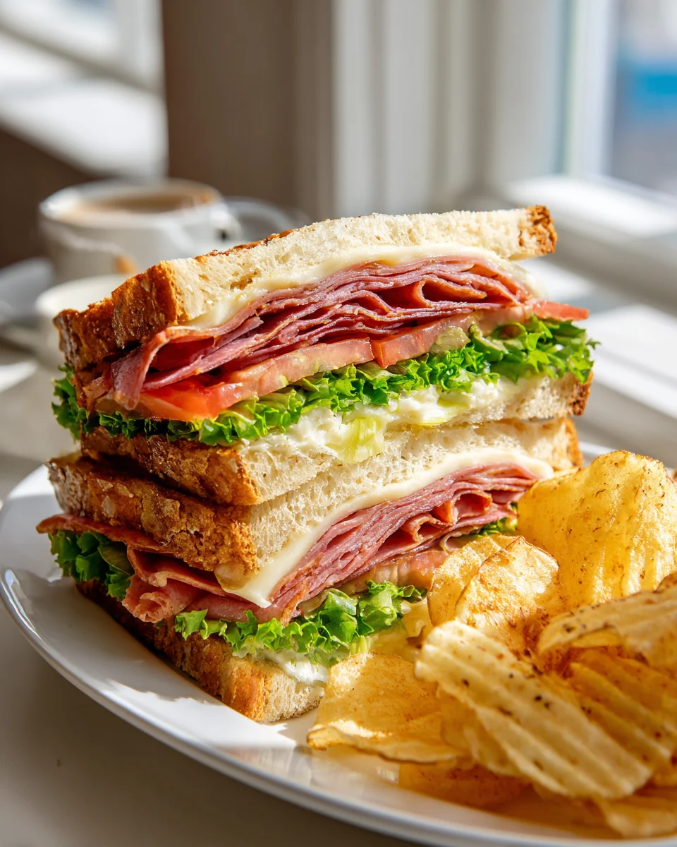 Smoked Beef Ham and Swiss Cowboy Club: A Flavorful Delight