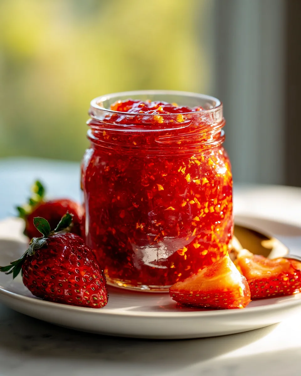 Strawberry Rhubarb Orange Marmalade Jam with Citrus Twist