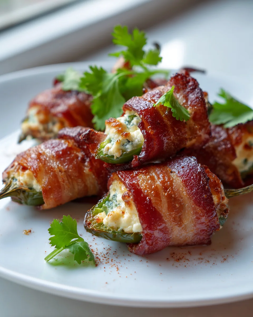 Beef Bacon Wrapped Jalapeño Poppers: Spicy & Savory Delight